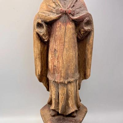 St Francis Hand Carved Wood 19.5” Nettle Creek 