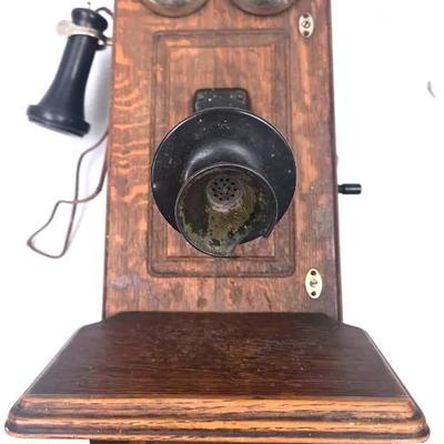 "Western Electric" Oak Wall Telephone 