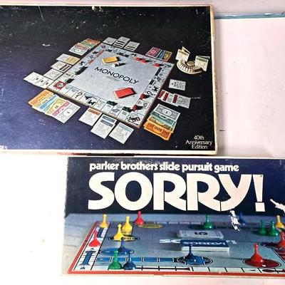 "Monopoly" 40th Anniversary Edition and "Sorry" Games