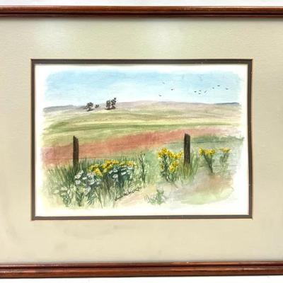 Rural Landscape Watercolor Print 