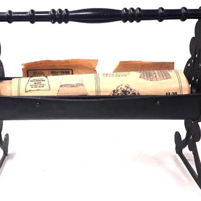 Cast Iron Newspaper Log Roller Fireplace Tool