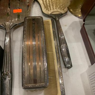 Antique Silverplated Vanity Set