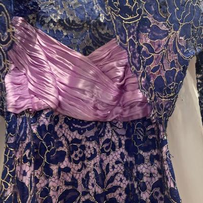 Lavender and Eggplant Colors Vintage Evening Dress