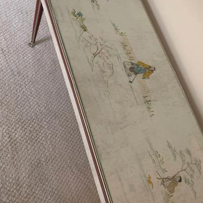 Chinese Glass Tp Bench -- Reverse Painted
