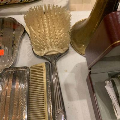 Antique Silverplated Vanity Set