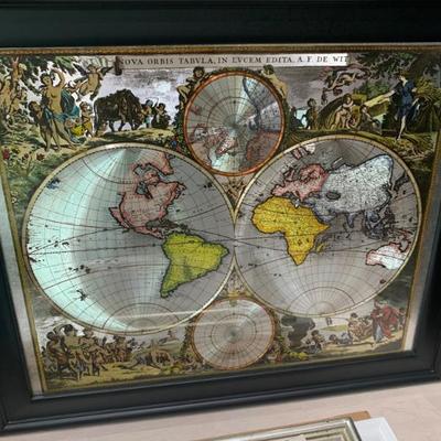 Metallic Flat Globe World Picture