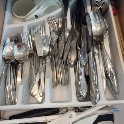 Entire Drawer Of Flatware And Miscellaneous.