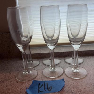 Six Champagne Flutes