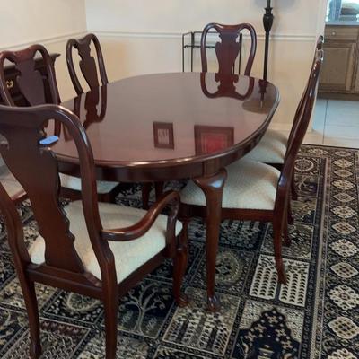 Cherry Dining Room Table Set With Six Chairs 62 X 43