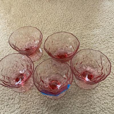 Five Pink Glass Collectibles