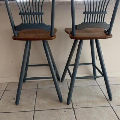 Two Bar Height Barstools 21 X 21 X 49