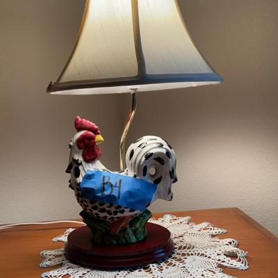 Lamp With Rooster On It 8 x 10 x 5
