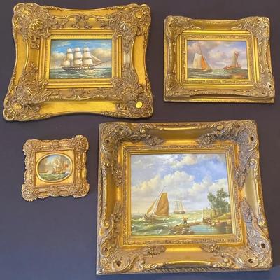 Signed Sail Boat Paintings 