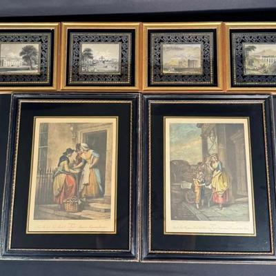 Hand Colored European Scenes and Engravings