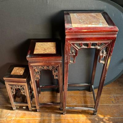 Three Nesting Pedistal Tables 
