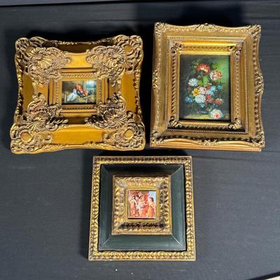 Set Of Three Vintage Gold Leaf Frames