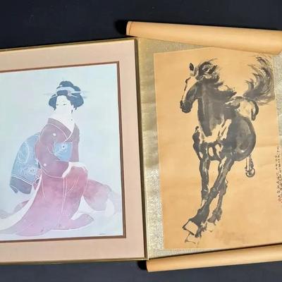 Asian Art Scroll And Print 