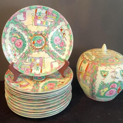 Chinese Style Ginger Jar And Plate