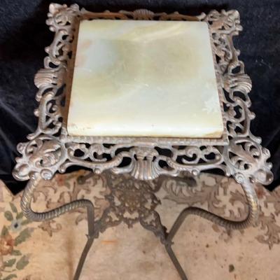 Victorian Onyx and Iron Pedestal Table