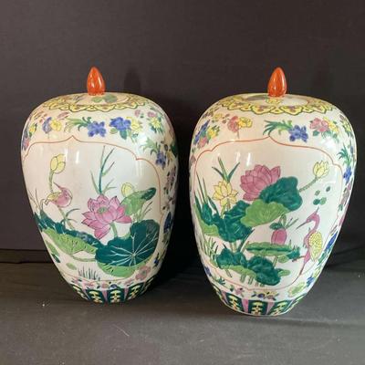 Two Vintage Chinese Ginger Jar 