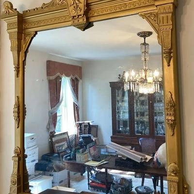 Gatsby Inspired Gilt Colored Full-Length Mirror 