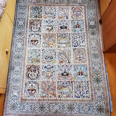 Handwoven Persian Wool Panel Rug - 4'6"x6'3"