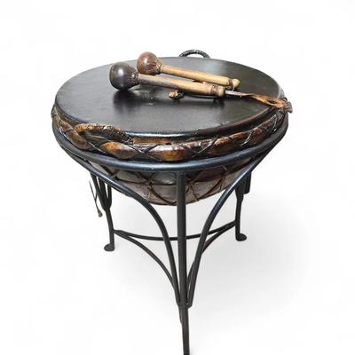 Drum On Metal Stand With Mallets - 20x24”