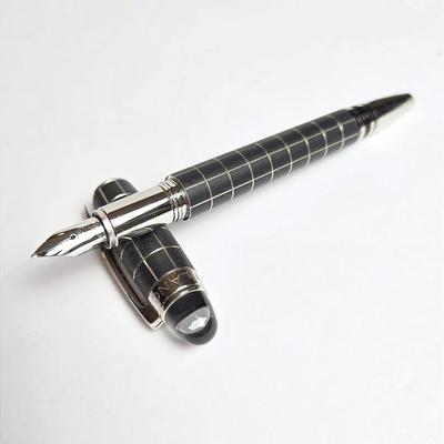 Montblanc StarWalker Black Platinum Grid Fountain Pen, 14K Gold Nib
