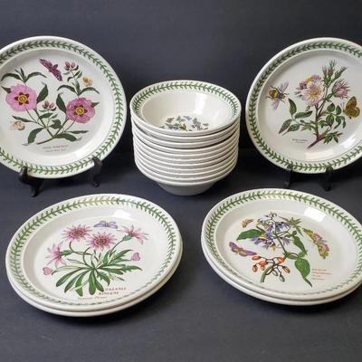Portmeirion Botanic Garden Cereal Bowls (10) & Luncheon Plates (6)