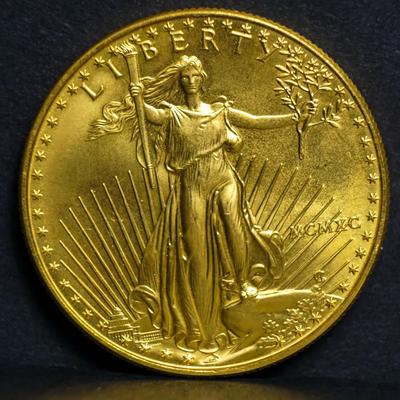 22K American Gold Eagle 50 Dollar Coin, 1990 - 1oz Fine Gold
