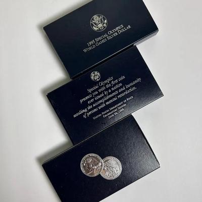 90% Silver 1995 Special Olympics Proof Silver Dollars (3)