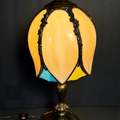 Slag Glass Lily Pad Lamp 18” 