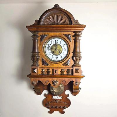 Antique German Wall Clock - 17x7x34”