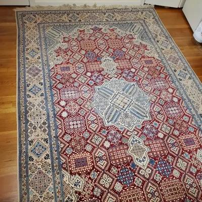Handwoven Persian Style Wool Rug with Red Ground - 5'7"x9'7"