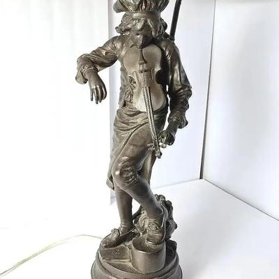 Figural Lamp After Gaudez “Lulli” - 36” Tall To Finial