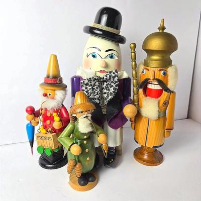Steinbach Humpty Dumpty Nutcracker, Unmarked Nutcracker & Incense Burners 