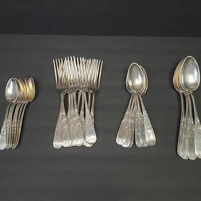 Antique Justis & Co Coin Silver Flatware - Mid 1800s 
