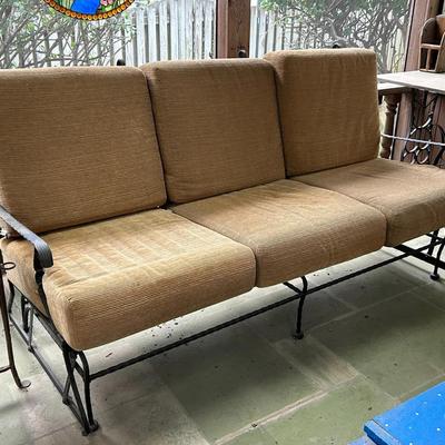 Oversized Wrought Iron Porch Glider With Meadowcraft Cushions