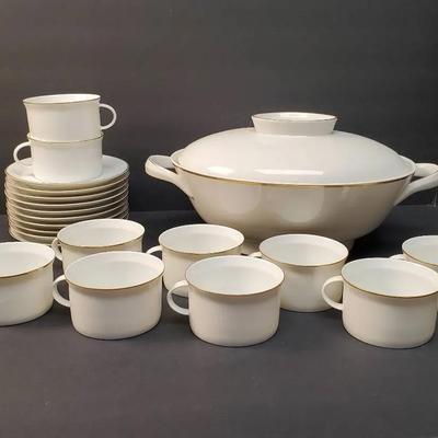 Rosenthal Porcelain Tureen, Coffee Cups & Saucers