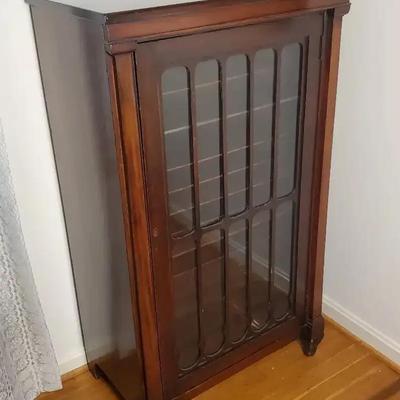 Vintage Sheet Music Cabinet With Glass Front - 27x16x46”