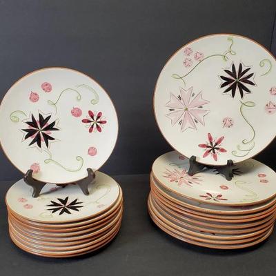 MCM Stangl Pottery Carnival Dinner & Salad Plates - 10 Each