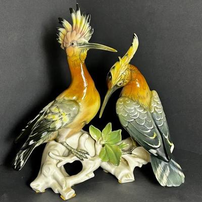 Karl Ens Hoopoe Birds Figurine - 10”h
