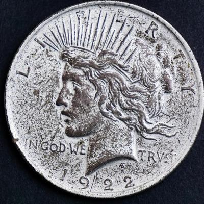 1922 90% Silver Peace Dollar Coin