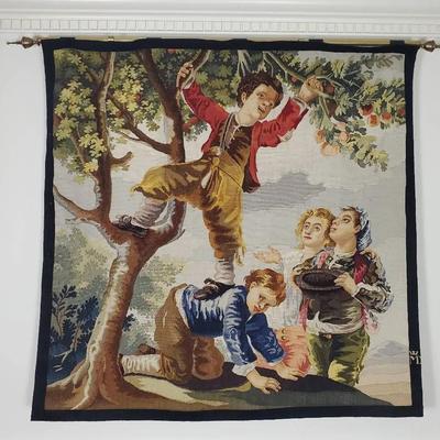 Tapestry After Francisco Goya “Boys Stealing Fruit” - 38x38”