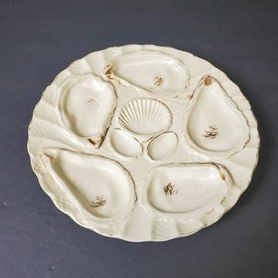 Antique Weimar Germany Porcelain Oyster Plate 8.5"