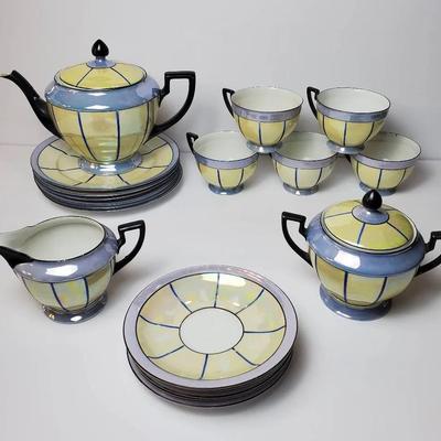 P.A.L.T. Czechoslovakian Luster Deco Porcelain Tea Set for 5