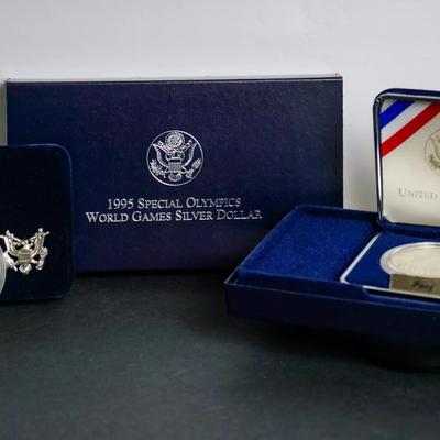 Silver Proof 1995 Special Olympics Dollar Coins, 2 Sets