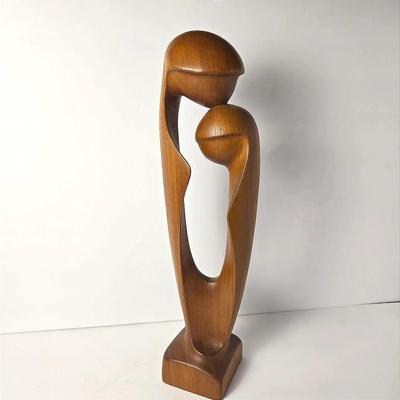 Danish Modern Simon Randers Mobilfabrik Carved Teak Sculpture - 17”h