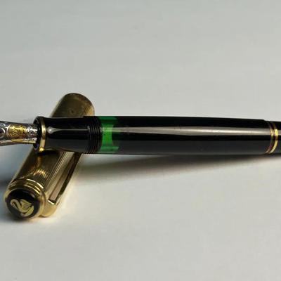 Pelikan Souveran 18K Gold Nib Fountain Pen With Sterling Silver Cap