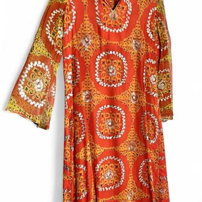 Vintage Saks Fifth Avenue Psychedelic Boho Dress - 
